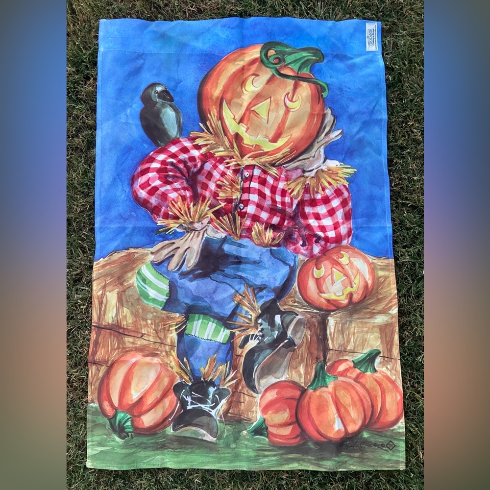 New Flag Pumpkin Scarecrow Standard House Flag by Toland 24” x 36” Made in USA